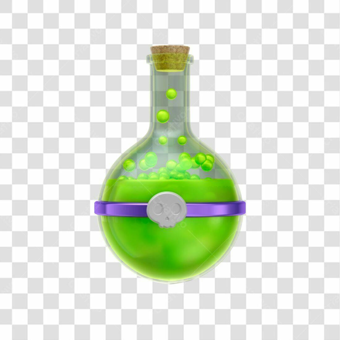 Icone Halloween Poção Verde PNG com fundo transparente