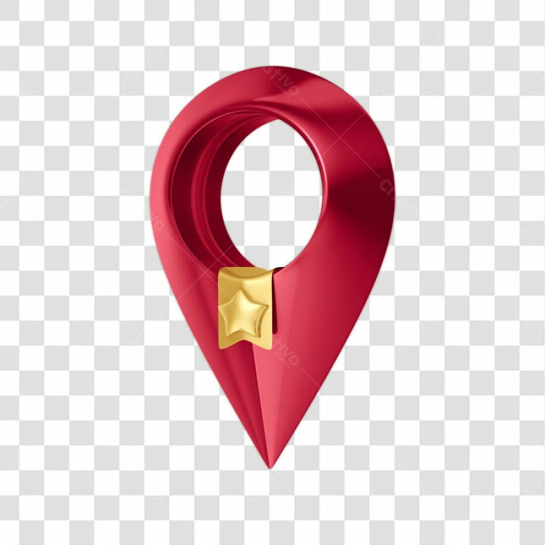 Icone localizacao vermelho e dourado PNG com fundo transparente