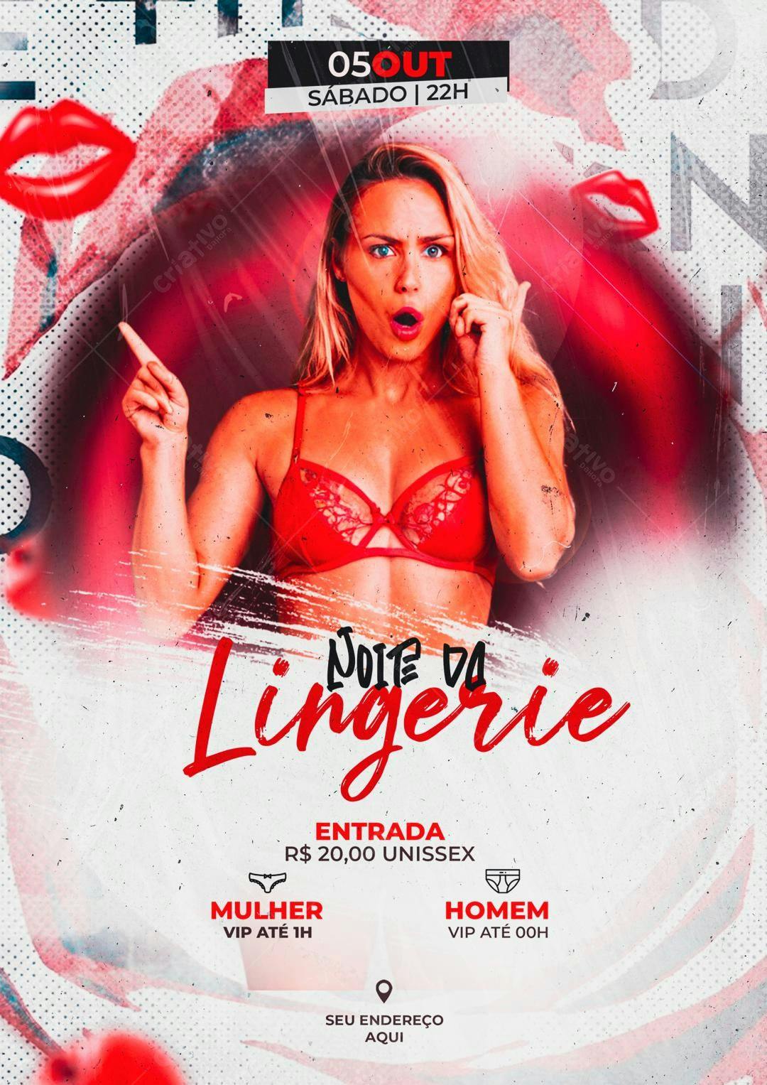 Flyer Festa Lingerie PSD Editável