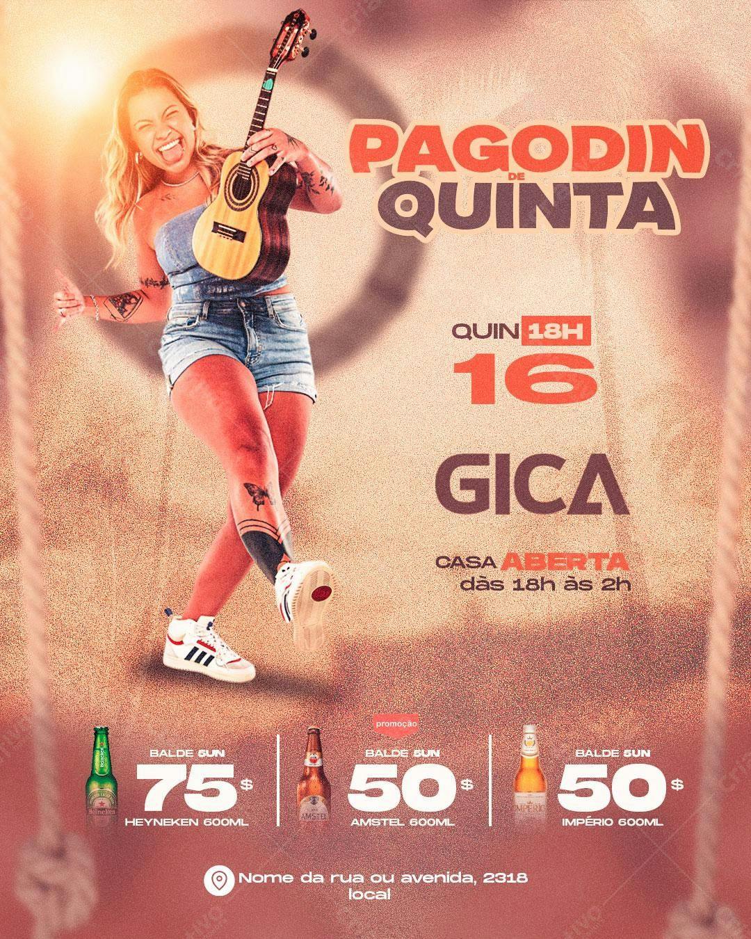 Flyer Pagode Quinta PSD Editável