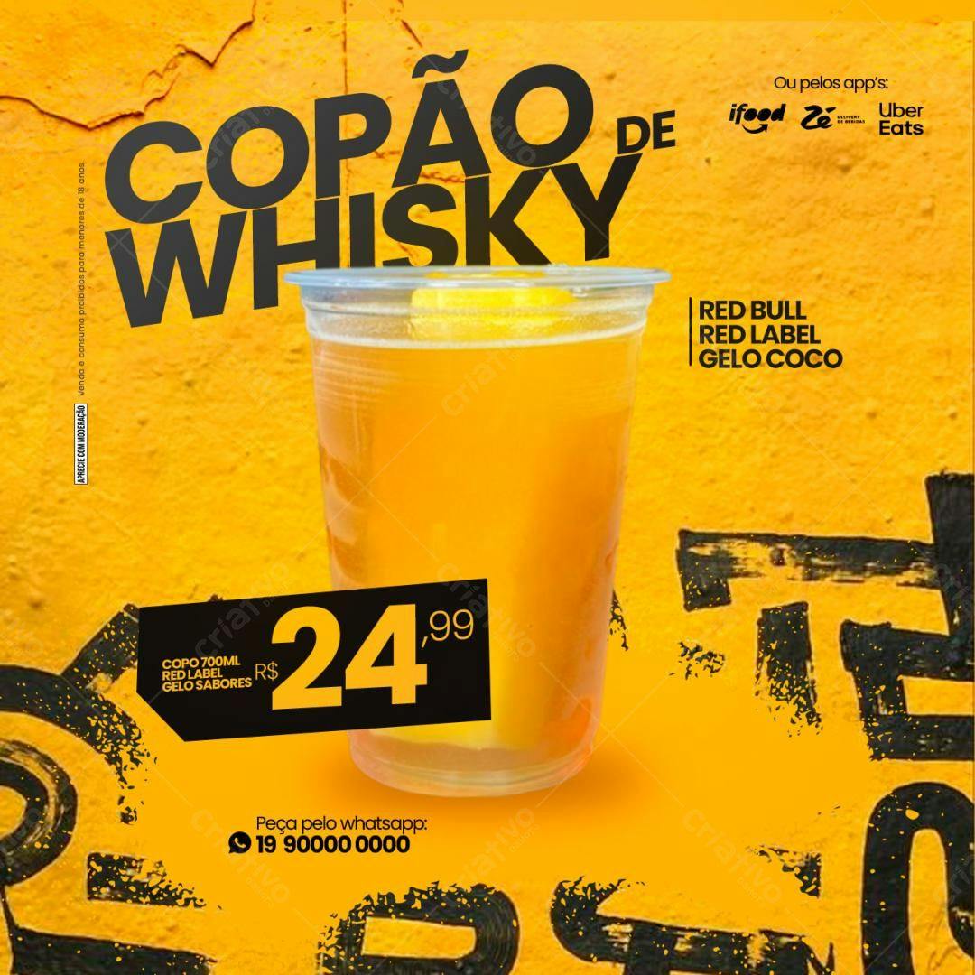 Flyer para Promoção de Whisky PSD Editável