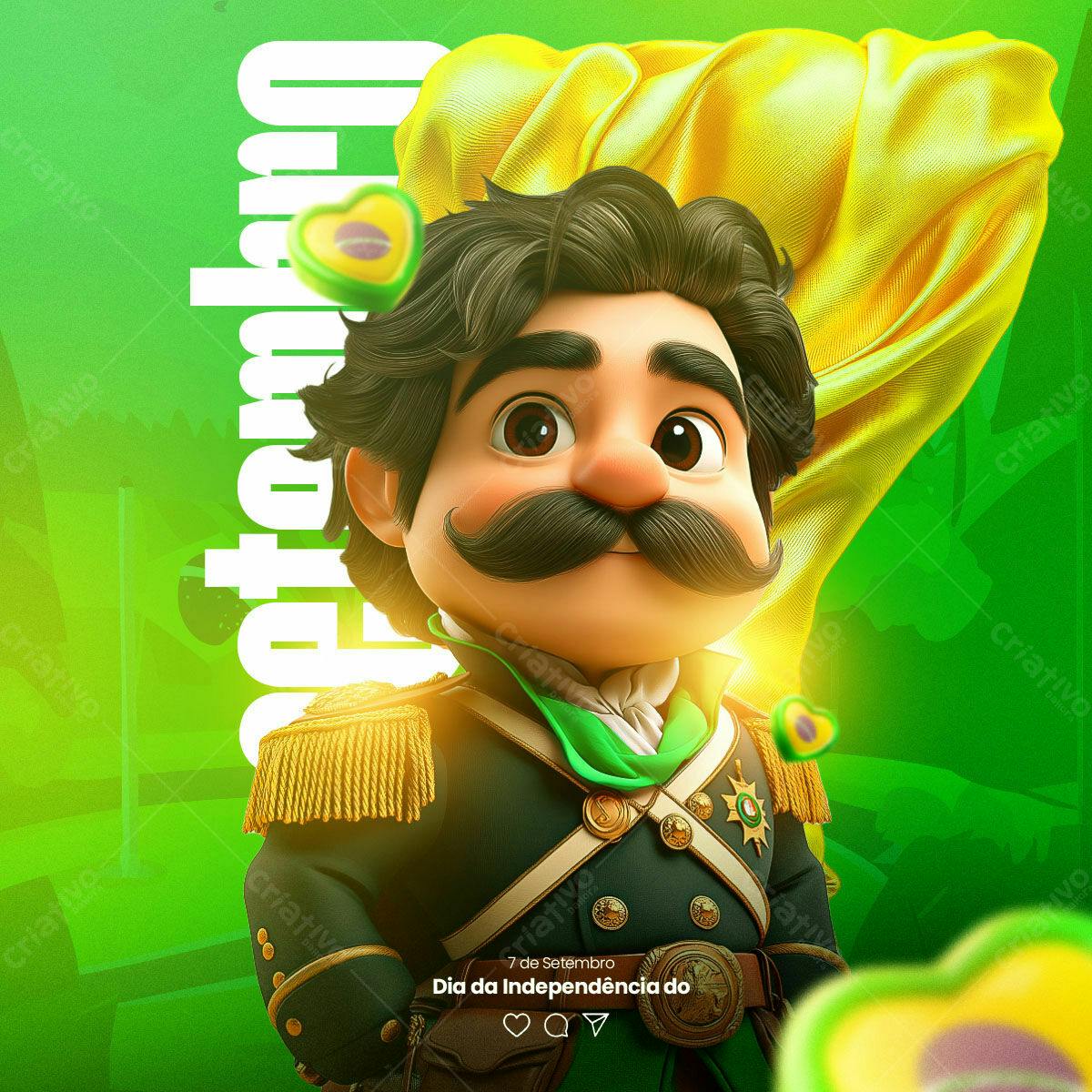 PSD para o Dia da Independência do Brasil Editável