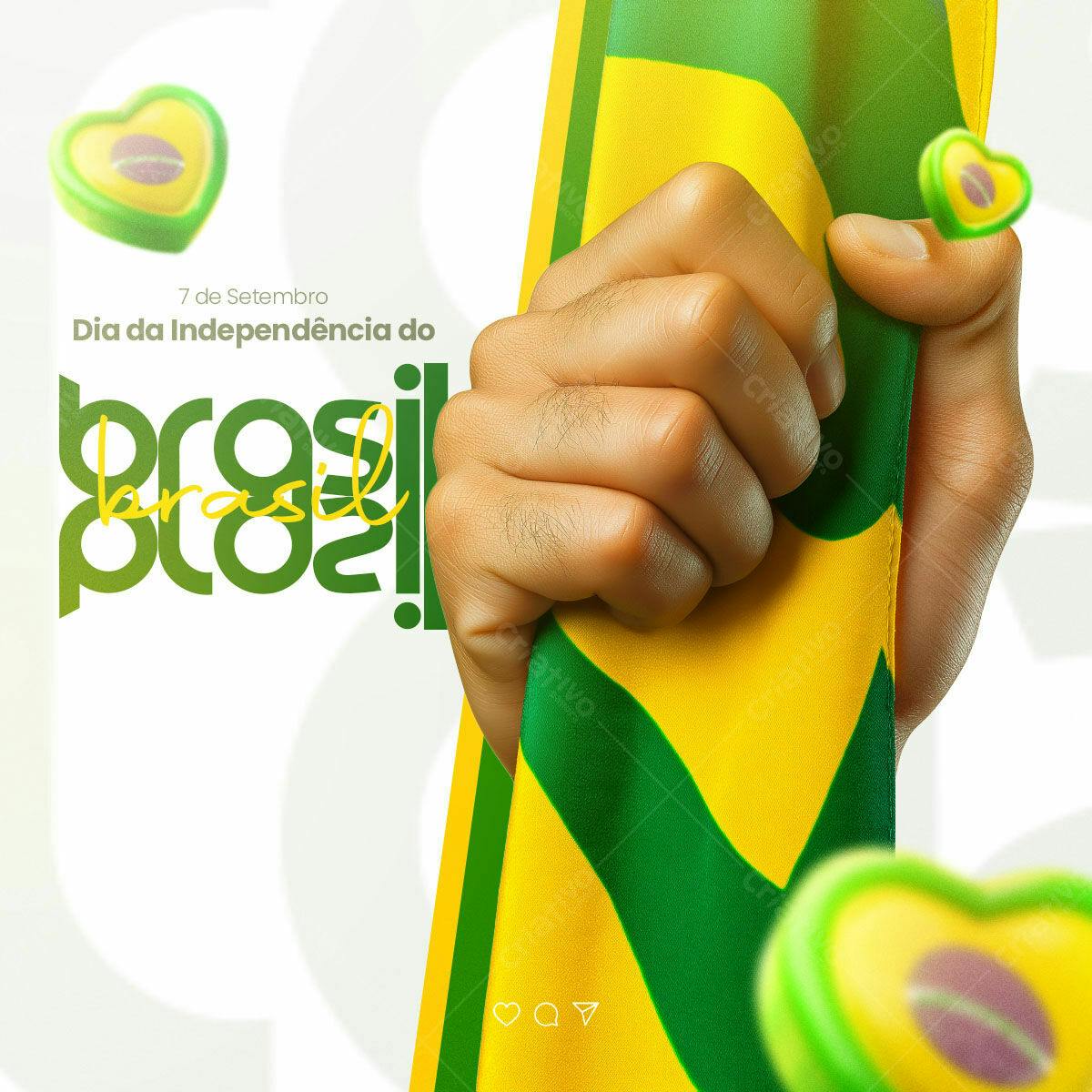 Flyer para o Dia da Independência do Brasil PSD Editável