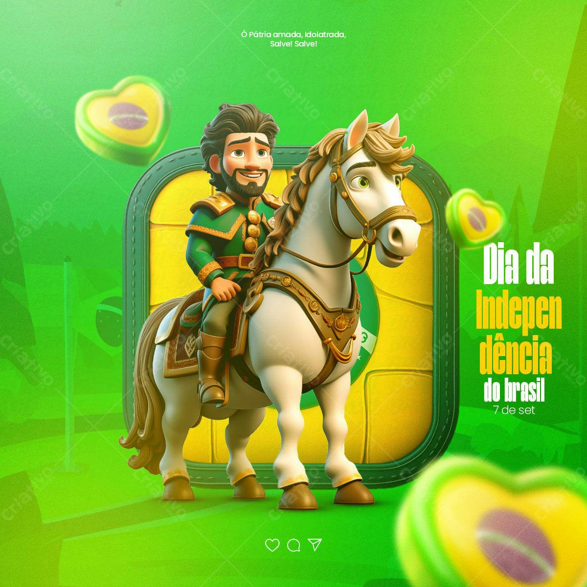 Flyer para o Dia da Independência do Brasil PSD Editável