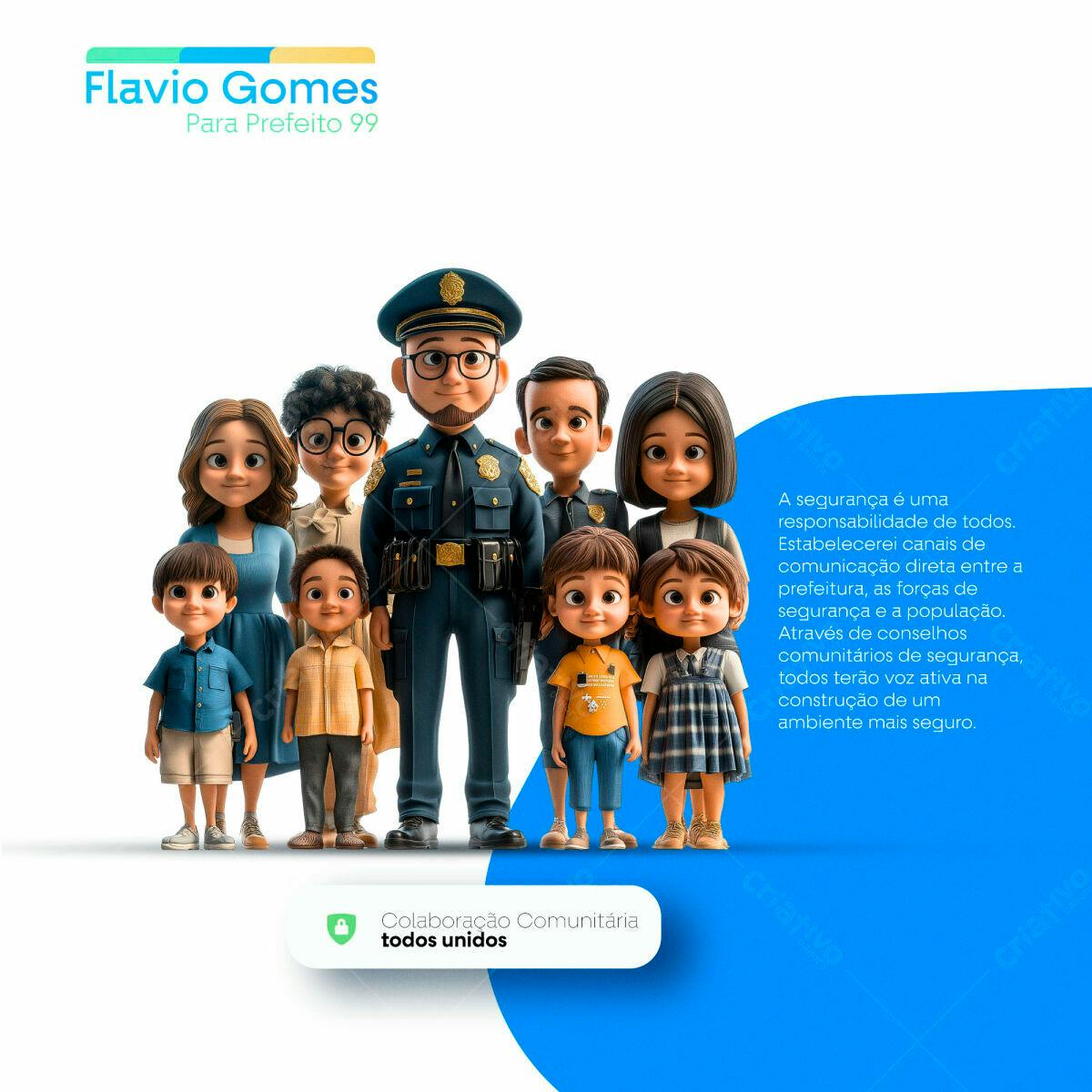PSD para Campanha Política Flavio Gomes Prefeito PSD Editável