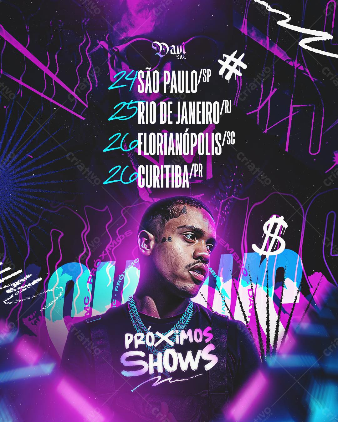 Flyer para Shows do Mc Paul PSD Editável