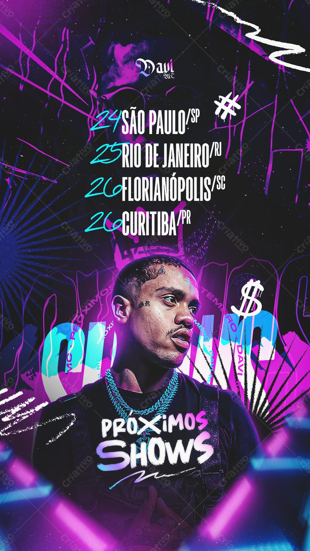 Flyer Shows do Davi PSD Editável