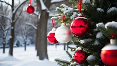 Árvore De Natal Com Decorações Natalina IA