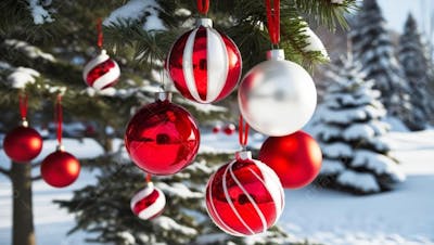 Árvore De Natal Com Decorações Natalina IA