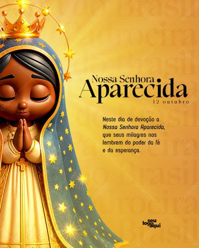 Arte para Nossa Senhora Aparecida - 12 de outubro