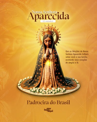Arte para Nossa Senhora Aparecida - 12 de outubro