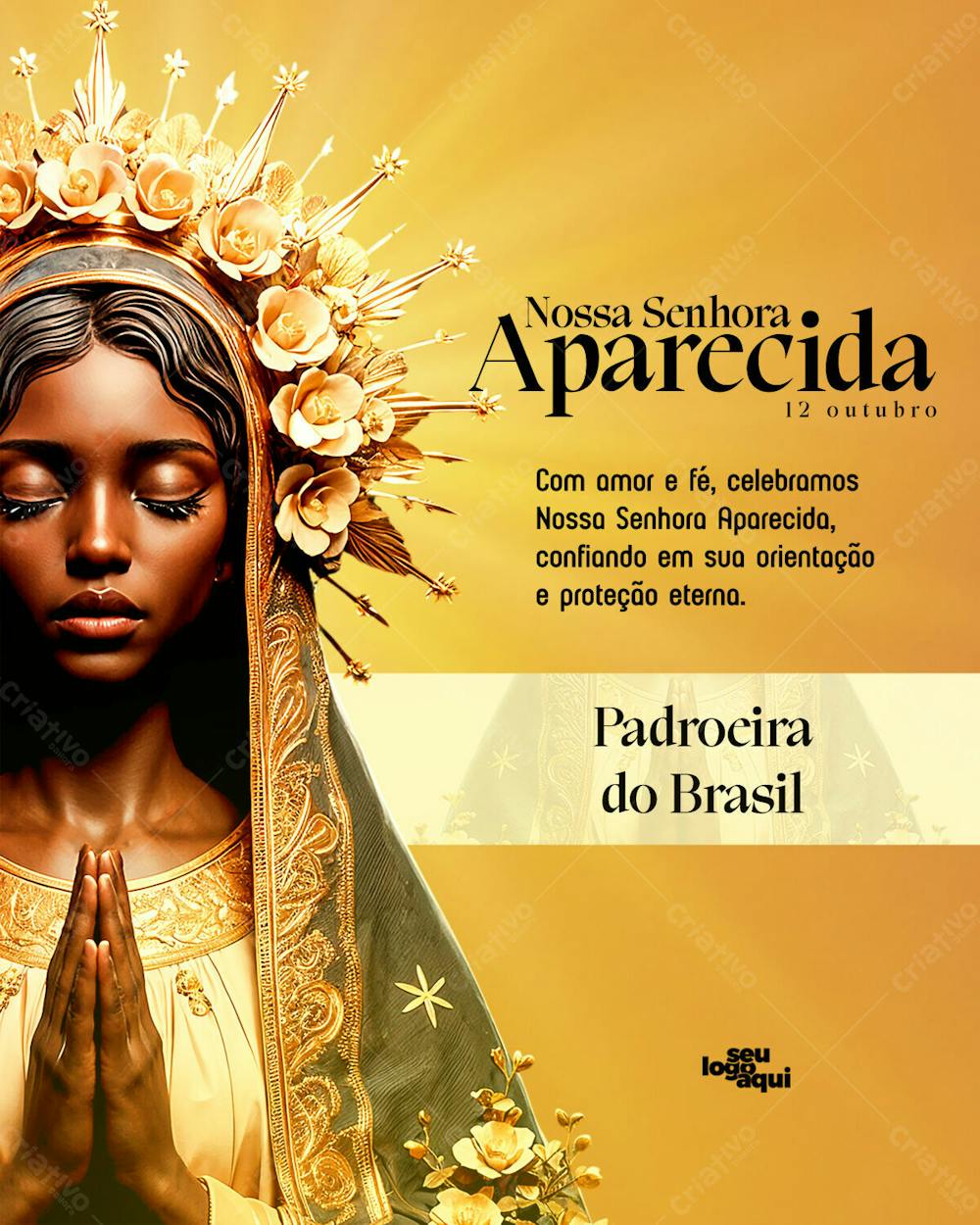 Arte para Nossa Senhora Aparecida - 12 de outubro