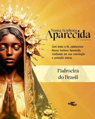 Arte para Nossa Senhora Aparecida - 12 de outubro