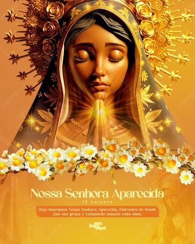 Arte para Nossa Senhora Aparecida - 12 de outubro
