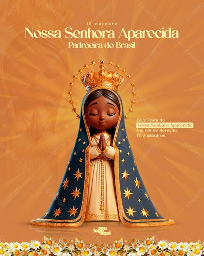 Arte para Nossa Senhora Aparecida - 12 de outubro
