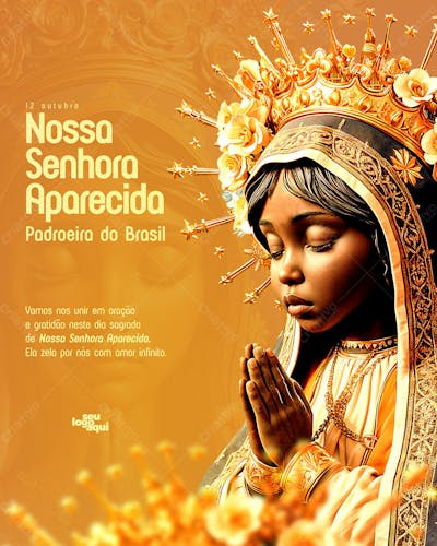 Arte para Nossa Senhora Aparecida - 12 de outubro