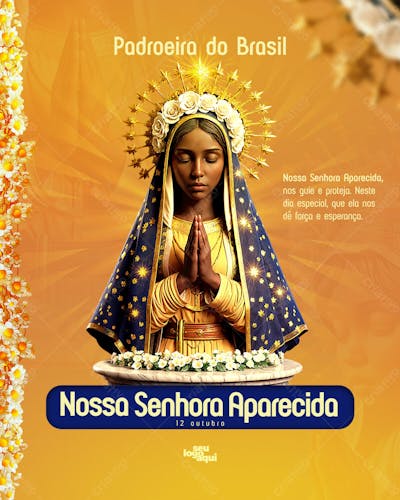 Arte para Nossa Senhora Aparecida - 12 de outubro