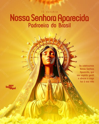 Arte para Nossa Senhora Aparecida - 12 de outubro