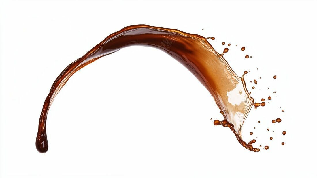 Salpico de café marrom claro fundo branco