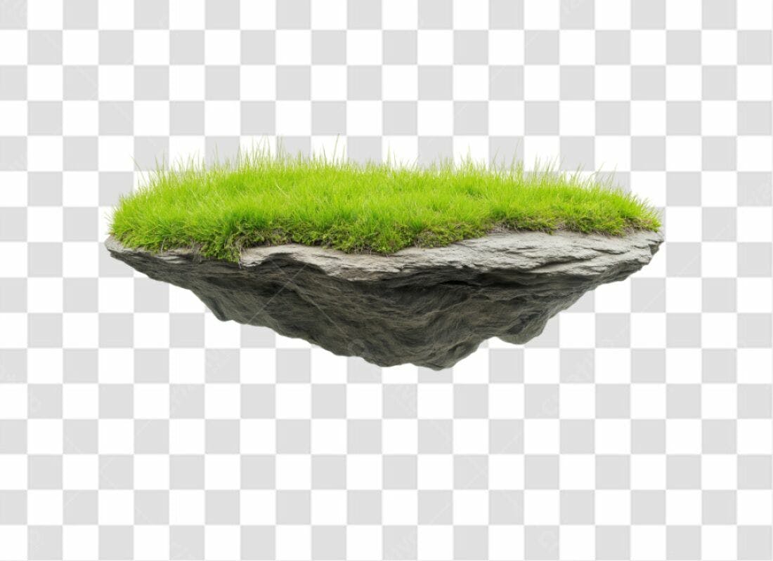 Icone Rocha com Grama PNG com fundo transparente