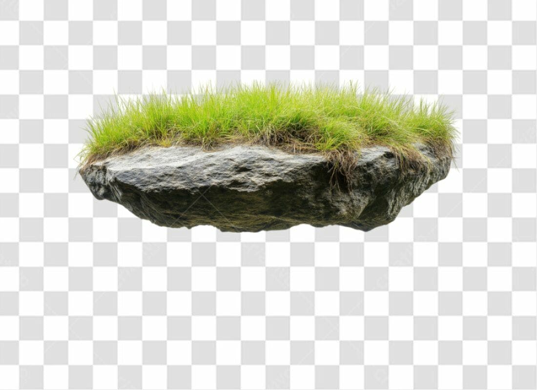 Icone Rocha com Grama PNG com fundo transparente