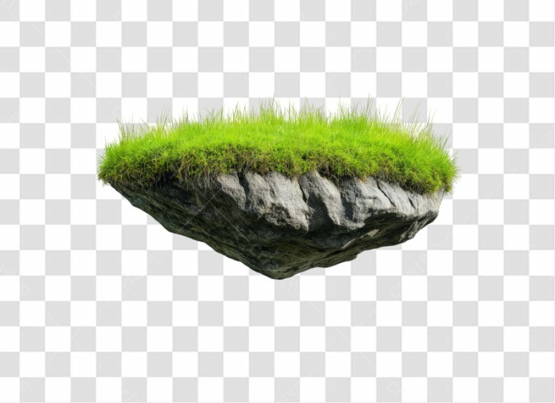 Icone Ilha rochosa com grama PNG com fundo transparente