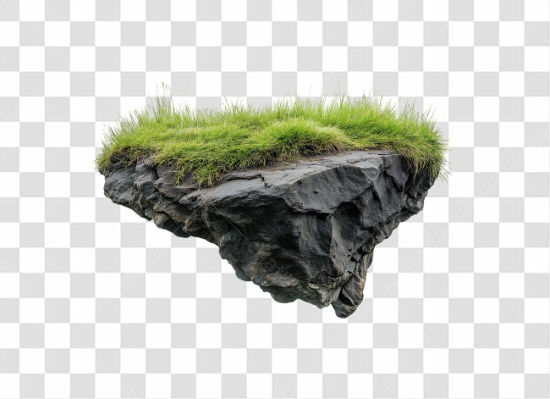Icone Rocha com Grama PNG com fundo transparente