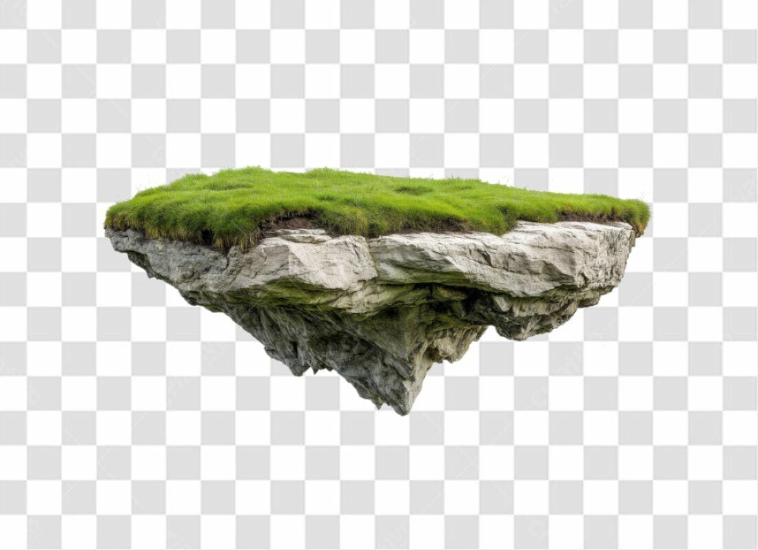 Icone Rocha com Grama PNG com fundo transparente