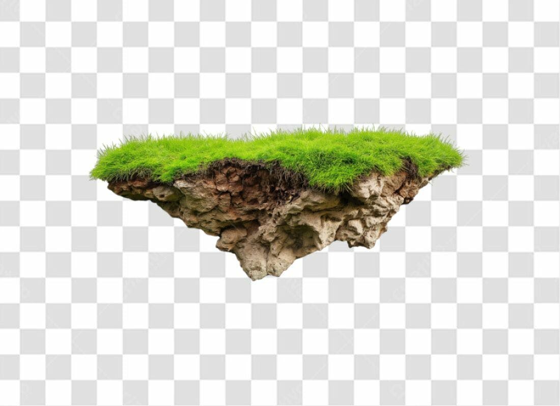 Icone Natureza Rocha Grama PNG com fundo transparente