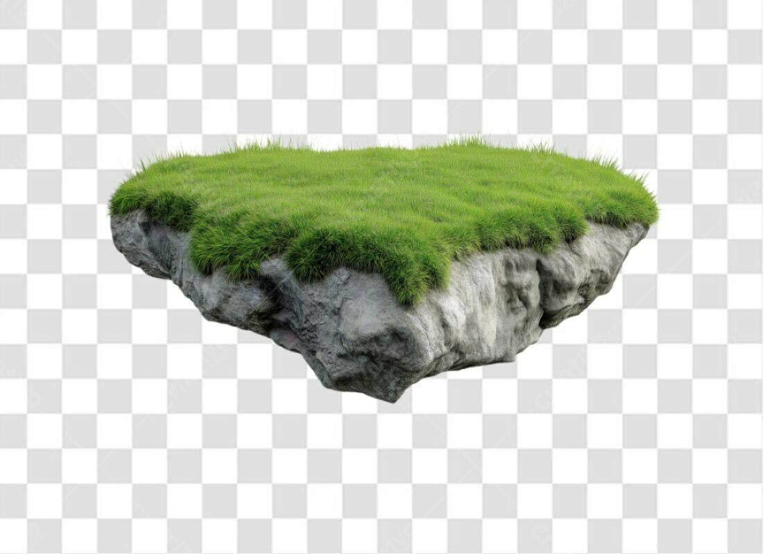 Icone Natureza Rocha com Grama PNG com fundo transparente