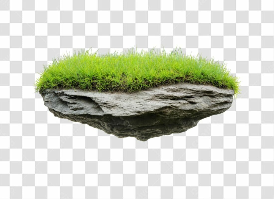 Icone Rocha com Grama PNG com fundo transparente