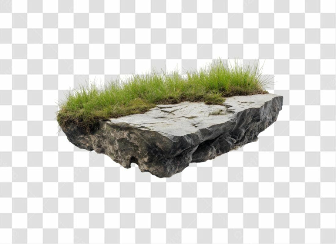 Icone Rocha com Grama PNG com fundo transparente