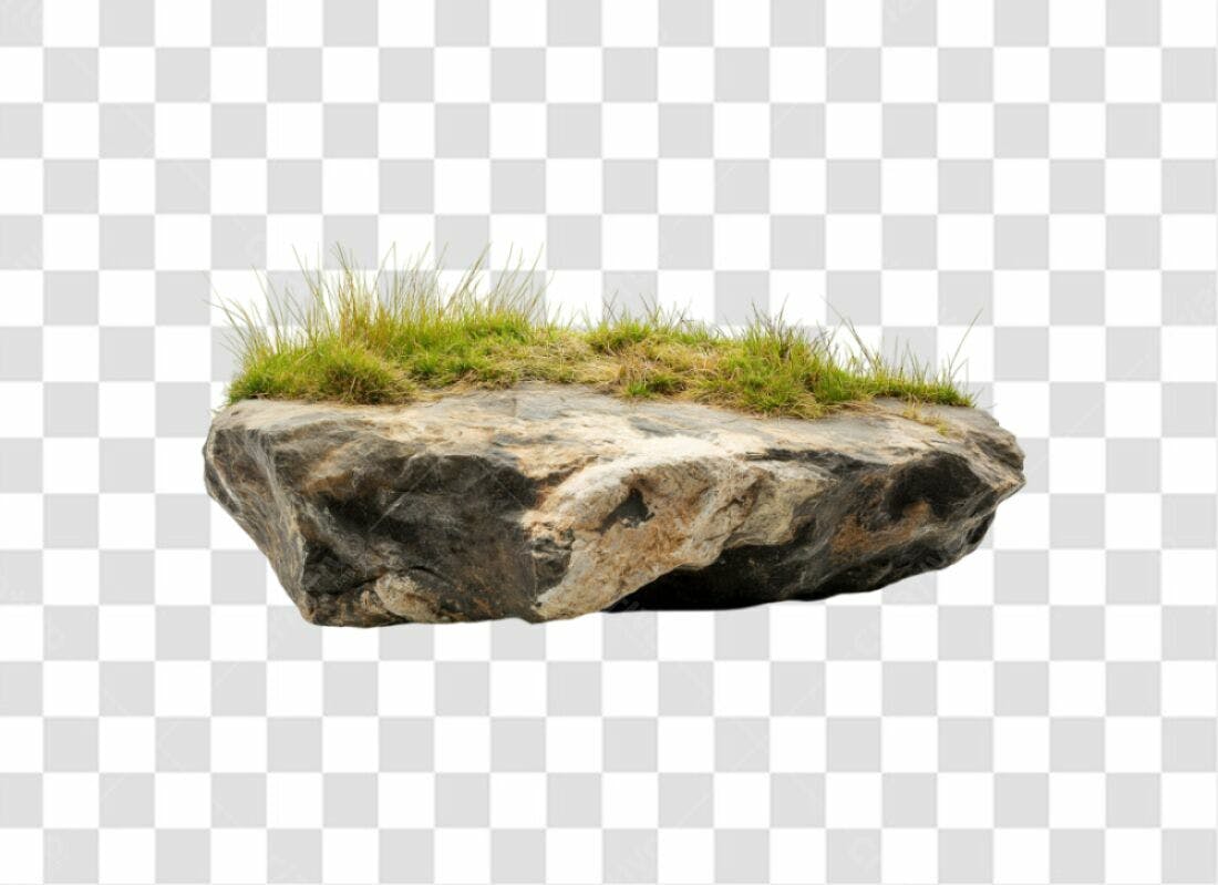 Elemento PNG com fundo transparente Rocha com Grama