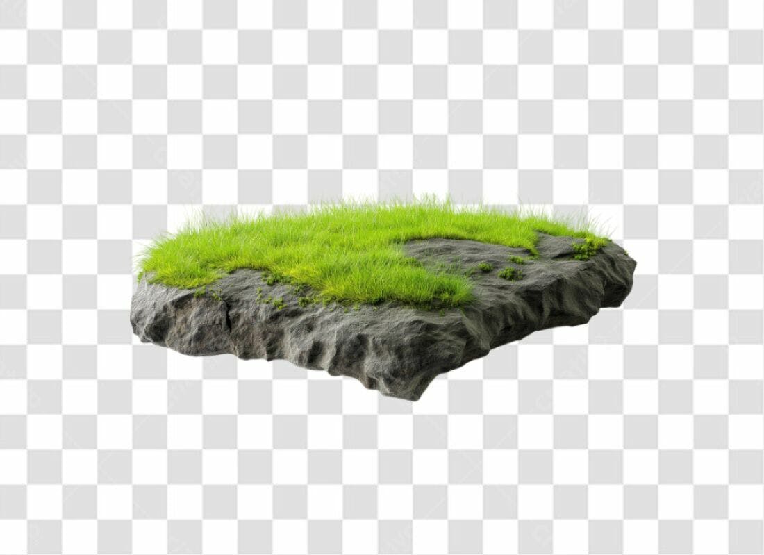 Icone Natureza Rocha com Grama PNG com fundo transparente