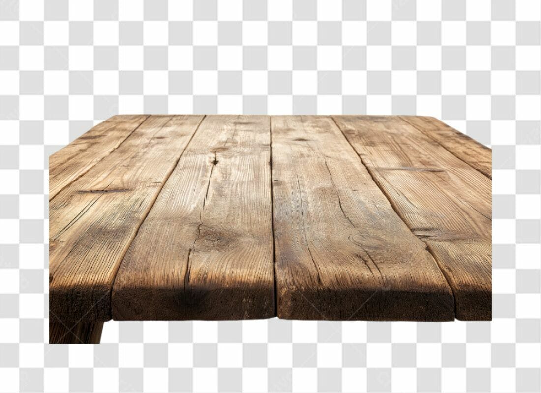 Mesa de madeira PNG com fundo transparente