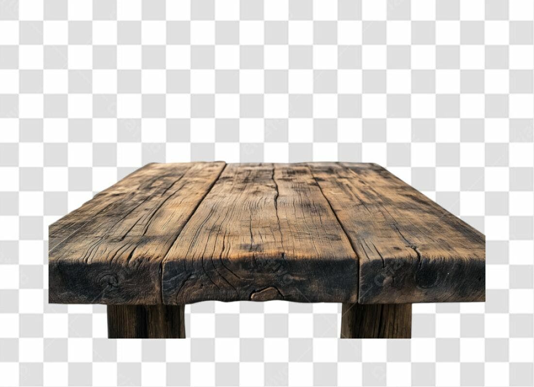 Mesa de Madeira Rustica PNG com fundo transparente