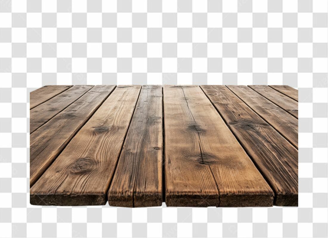 Mesa de madeira PNG com fundo transparente