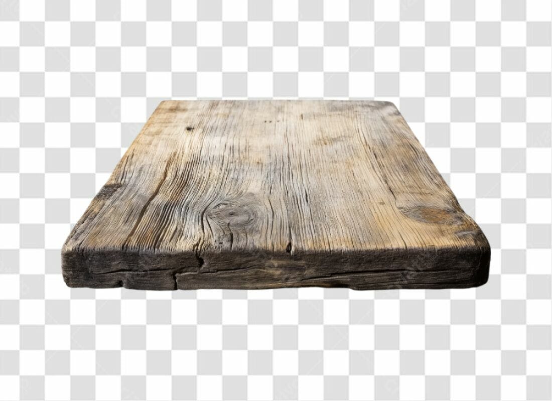 Mesa de madeira rústica PNG com fundo transparente