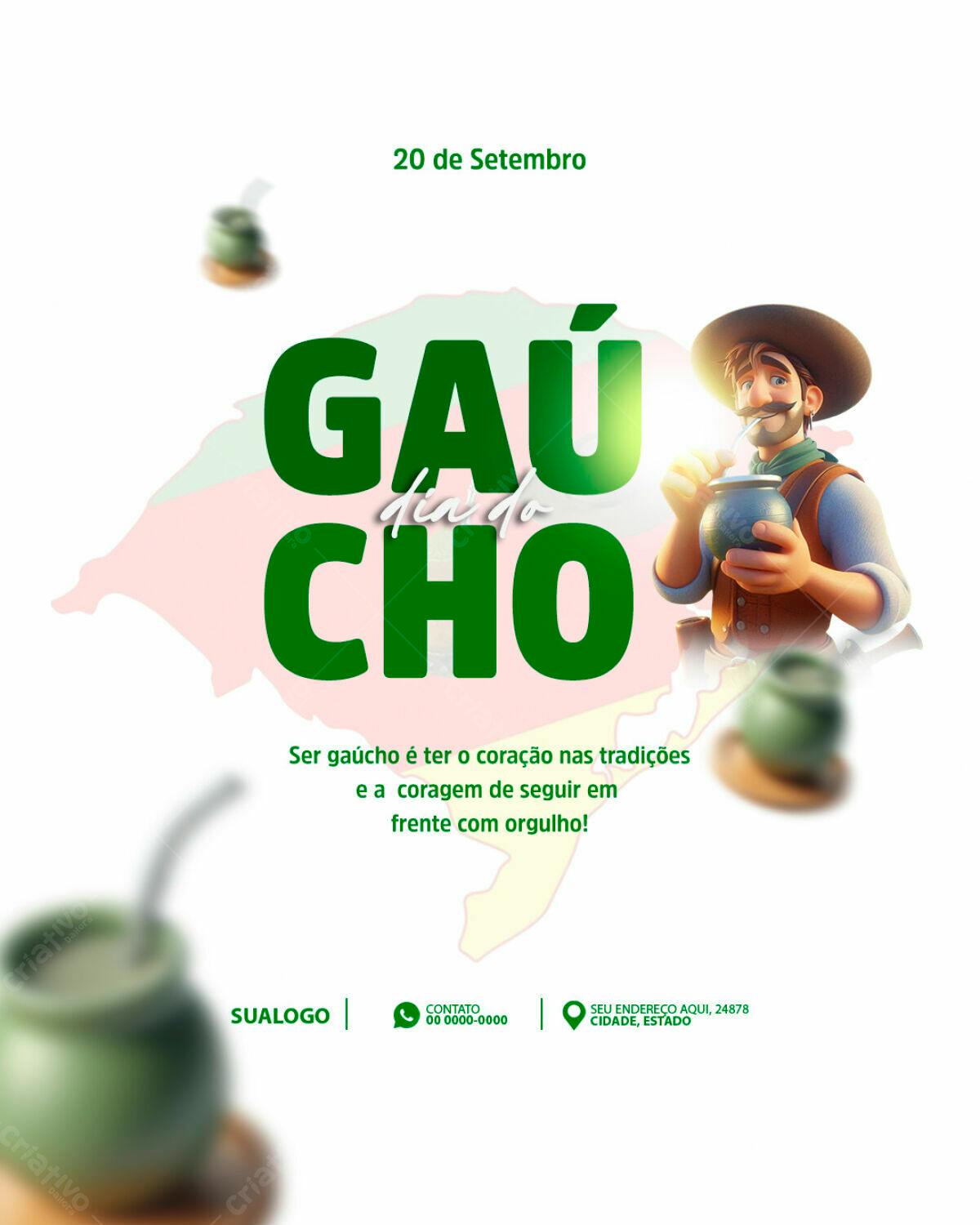 Post para Dia do Gaúcho PSD Editável