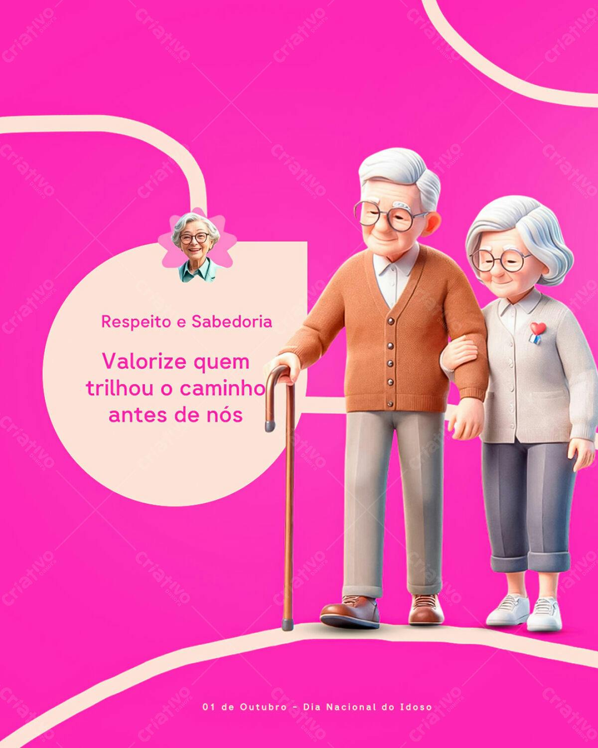 Postagem Dia Nacional do Idoso PSD Editável