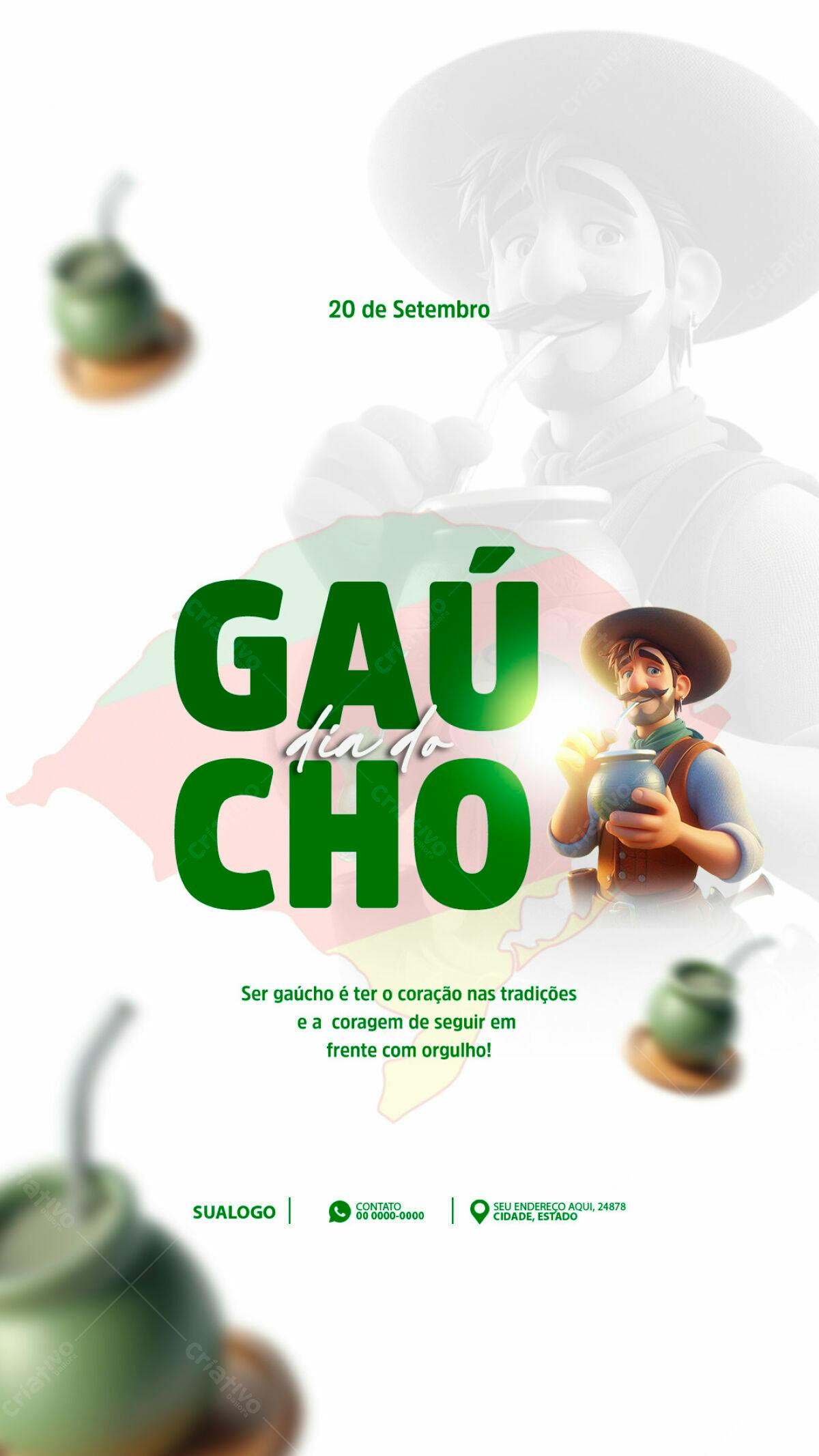 Flyer Dia do Gaúcho PSD Editável