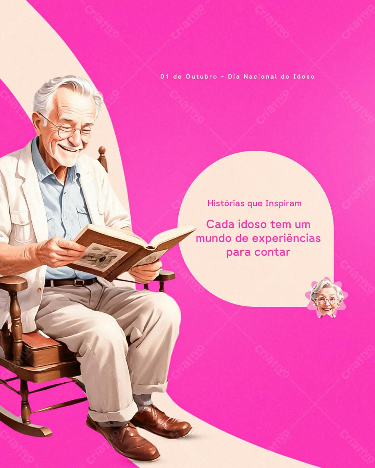 Flyer Dia Nacional do Idoso PSD Editável