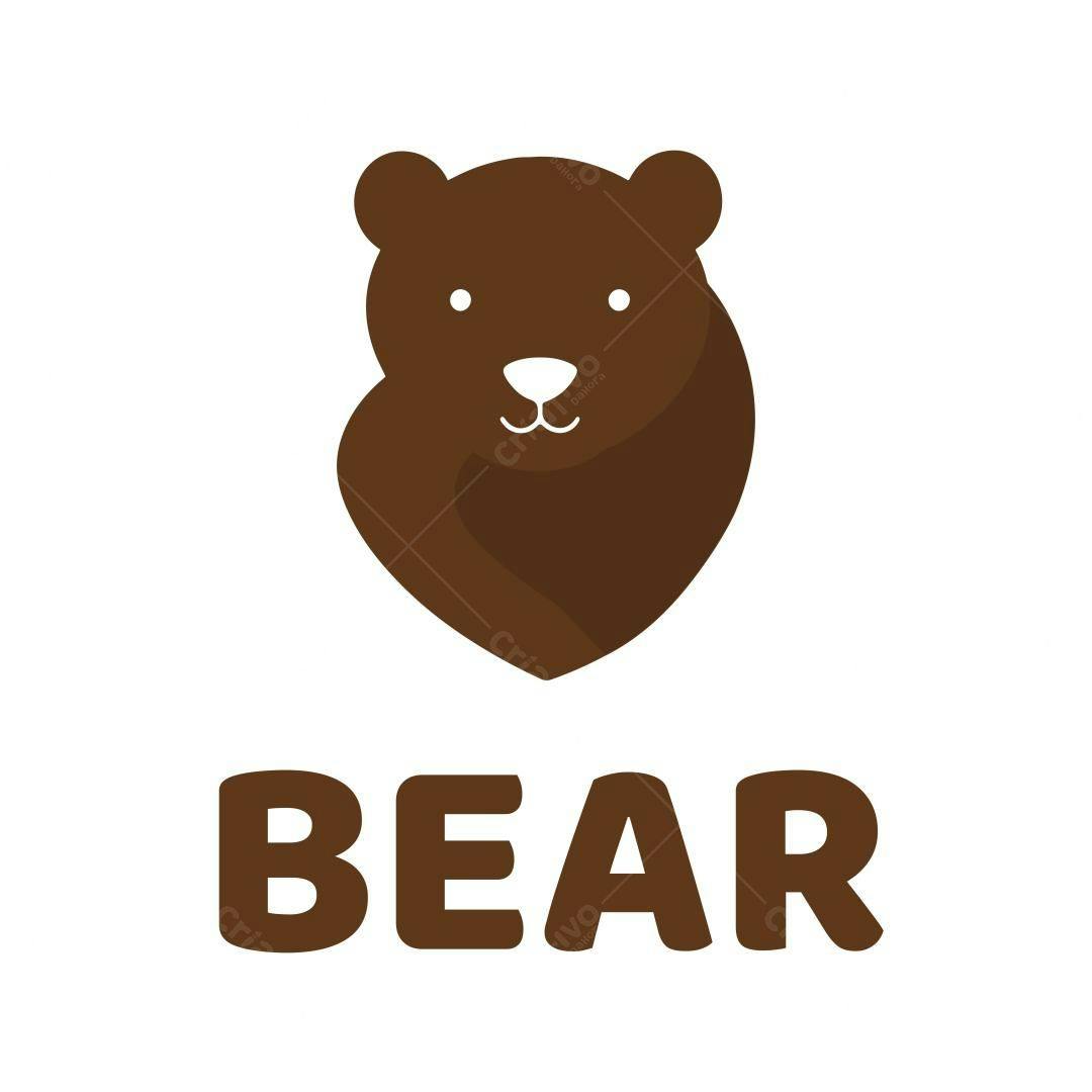 Logotipo vetorial de urso marrom minimalista