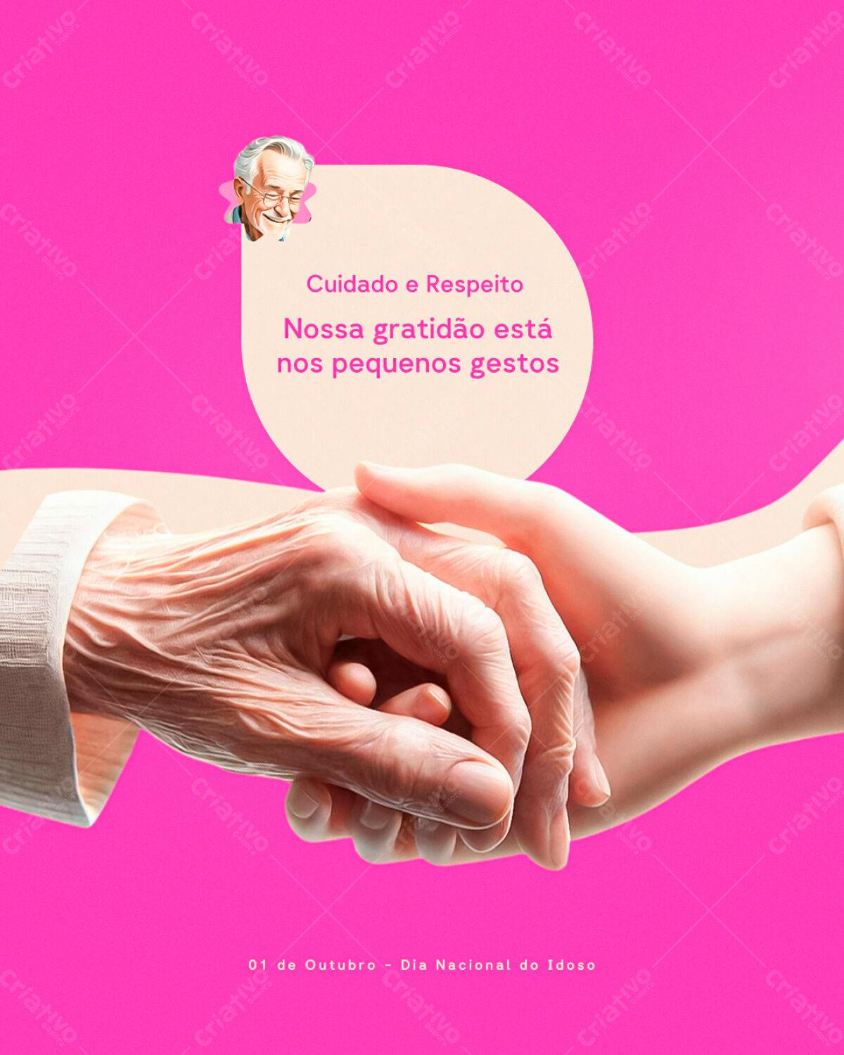 Post para o Dia Nacional do Idoso PSD Editável