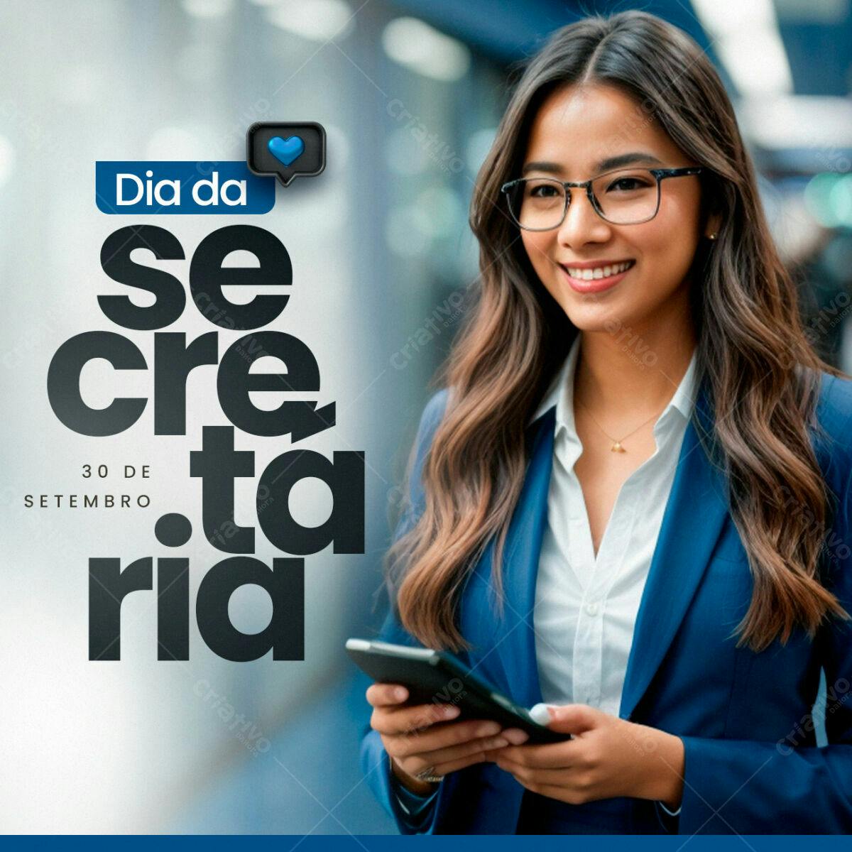Post para o Dia da Secretária PSD Editável