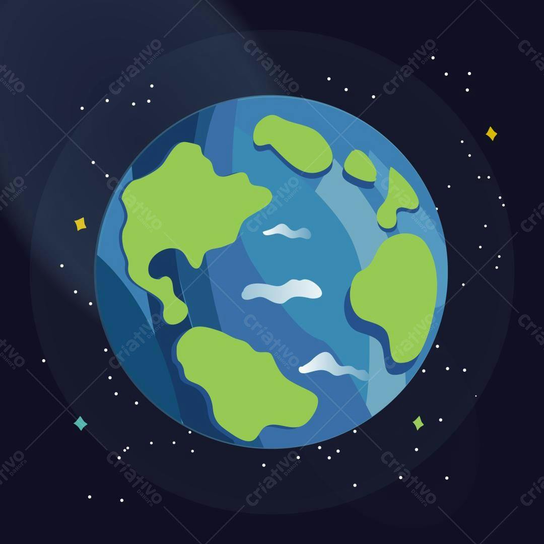Ilustração Vetorial Planeta Terra Estilo Flat Design SVG