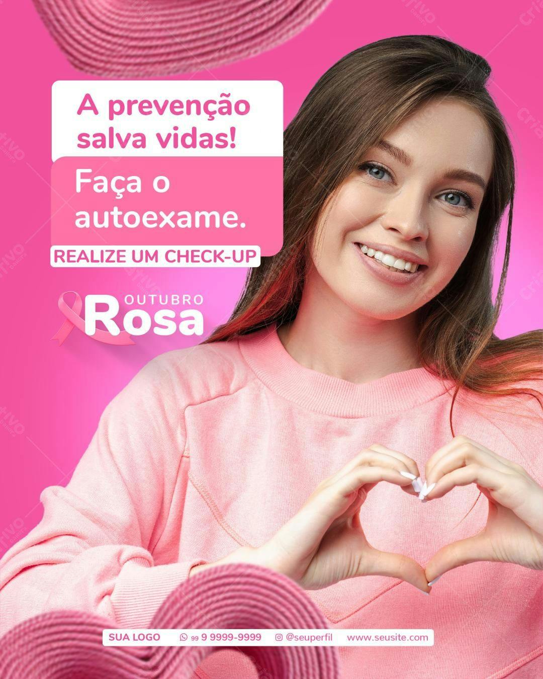 Post para Outubro Rosa PSD Editável