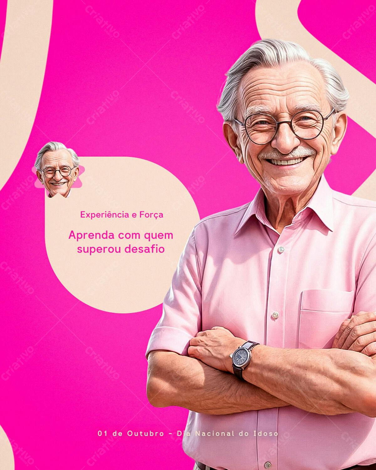 Post para Dia Nacional do Idoso PSD Editável