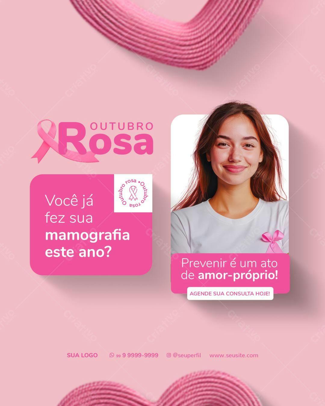 Post para Outubro Rosa PSD Editável