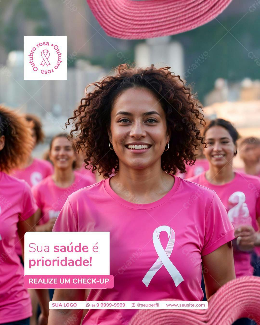 Flyer Outubro Rosa PSD Editável